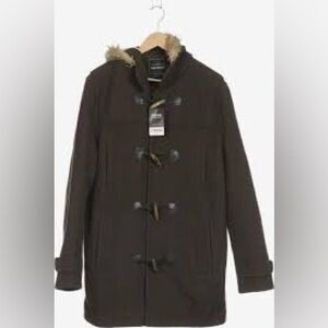 Topman duffle coat men’s olive green with toggles look dapper for a low price